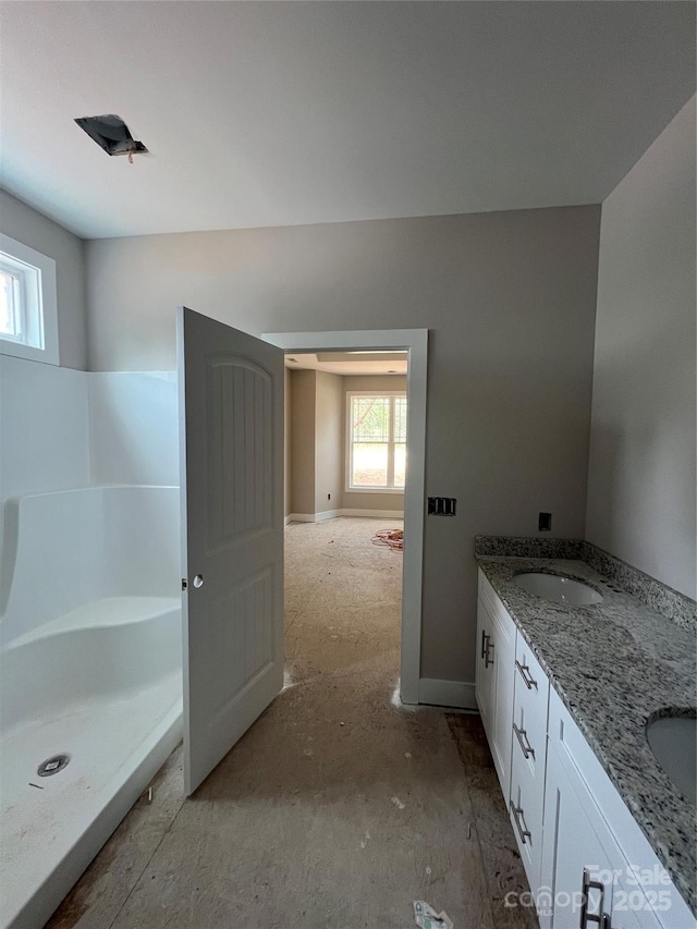 1987 Robert Rufty Ln, Catawba, NC 28609 - bathroom with baseboards and double vanity