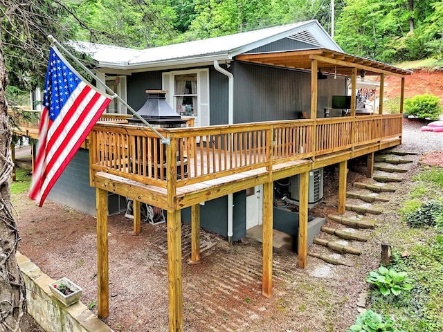 49 Trimont Mountain Trl, Franklin, NC 28734 - back of house featuring a deck and central air condition unit