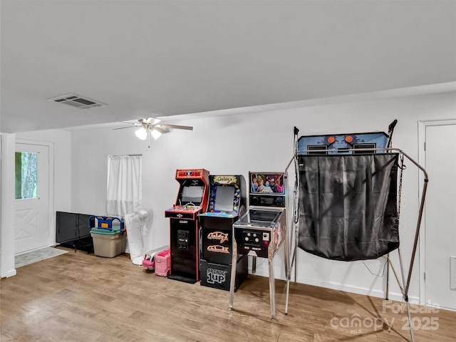 49 Trimont Mountain Trl, Franklin, NC 28734 - office space with wood finished floors, baseboards, and ceiling fan