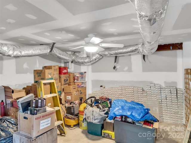 49 Trimont Mountain Trl, Franklin, NC 28734 - basement featuring a ceiling fan