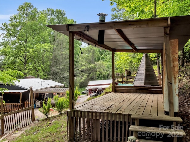 49 Trimont Mountain Trl, Franklin, NC 28734 - view of wooden terrace