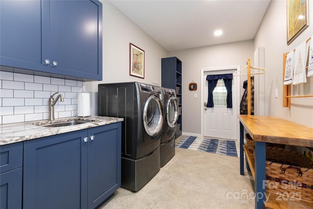 33 Freedom Dr, Waynesville, NC 28786 - laundry room with independent washer and dryer, light carpet, cabinet space, baseboards, and recessed lighting
