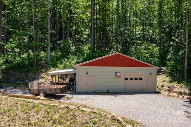 33 Freedom Dr, Waynesville, NC 28786 - detached garage with a view of trees