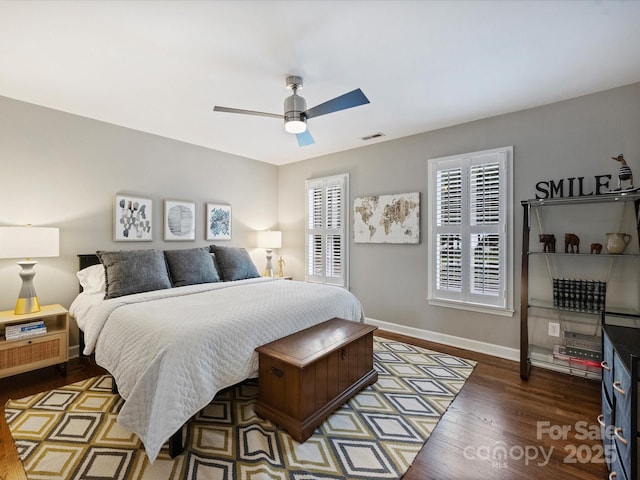 16308 Woolwine Rd, Charlotte, NC 28278 - bedroom featuring wood finished floors, baseboards, and a ceiling fan