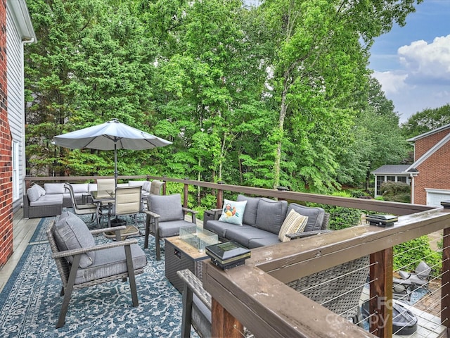 16308 Woolwine Rd, Charlotte, NC 28278 - wooden deck featuring an outdoor hangout area