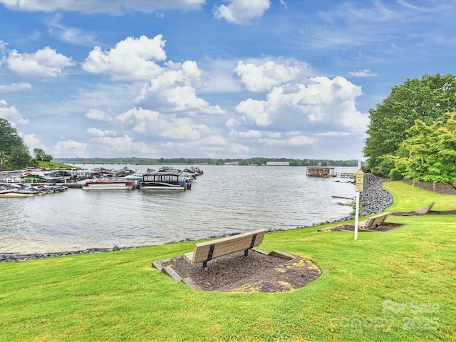 16308 Woolwine Rd, Charlotte, NC 28278 - dock with a water view and a yard