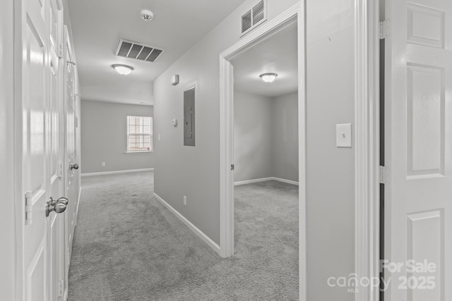 252 Sweet Bay Ln NW, Concord, NC 28027 - hallway with carpet flooring, baseboards, and electric panel