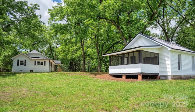 615 Irish Potato Rd, Concord, NC 28025 - view of green lawn featuring a sunroom