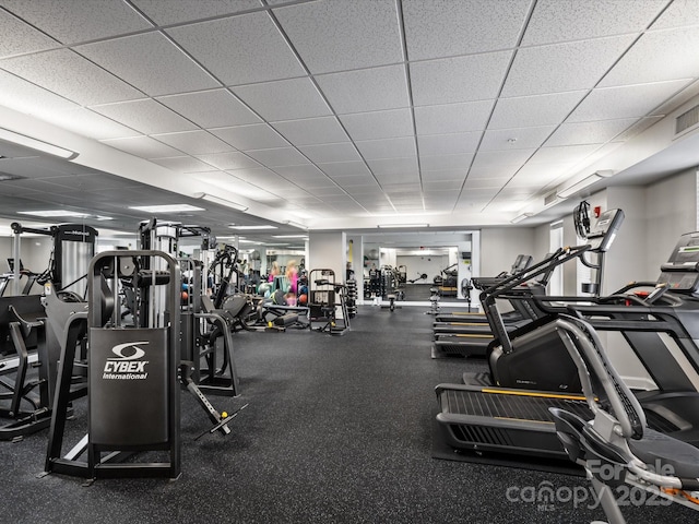 300 W 5th St Unit 433, Charlotte, NC 28202 - exercise room featuring a paneled ceiling