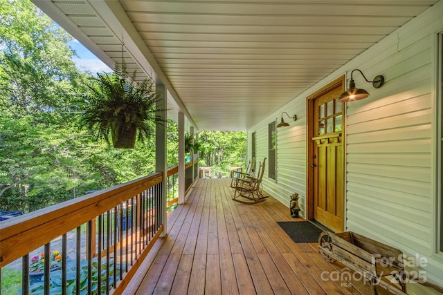 1493 Upper Browns Creek Rd, Burnsville, NC 28714 - view of wooden porch