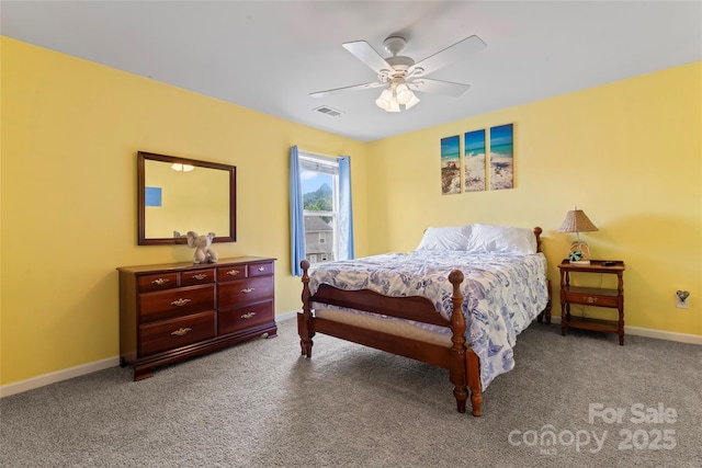 3996 Heather View Ln, Winston Salem, NC 27127 - bedroom featuring carpet, baseboards, and ceiling fan