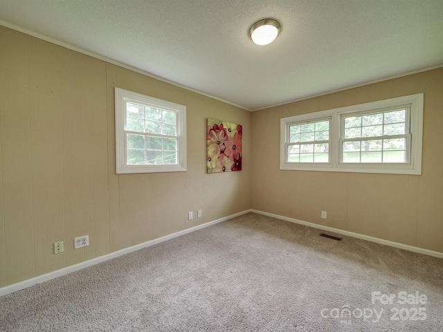 2666 Hill Ln, Gastonia, NC 28054 - empty room with carpet floors, baseboards, and ornamental molding