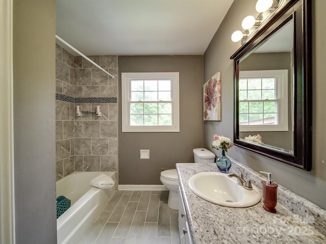 2666 Hill Ln, Gastonia, NC 28054 - full bath featuring healthy amount of natural light, vanity, baseboards, and toilet