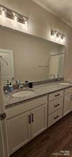 320 Lawrence Gray Rd, Charlotte, NC 28262 - full bath with double vanity and wood finished floors