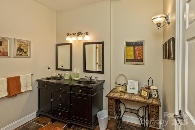 25 Windsong Dr, Fairview, NC 28730 - full bath featuring baseboards, double vanity, and tile patterned floors