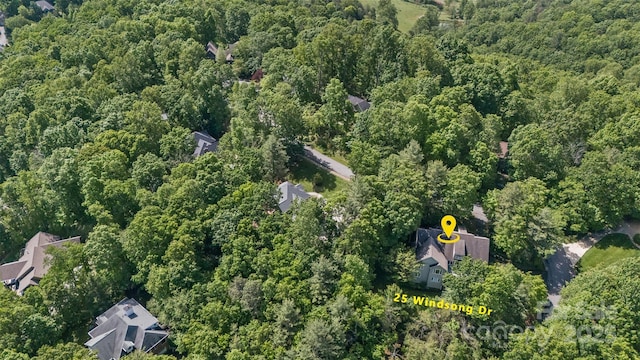 25 Windsong Dr, Fairview, NC 28730 - aerial view of property's location with a heavily wooded area