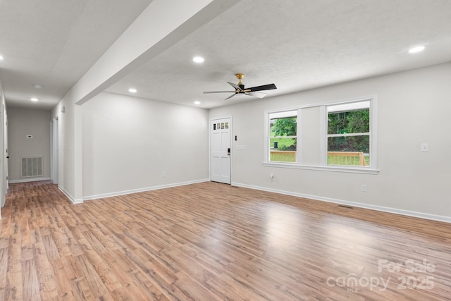 520 Hickory Ave, Hudson, NC 28638 - spare room with recessed lighting, light wood-type flooring, a ceiling fan, and baseboards