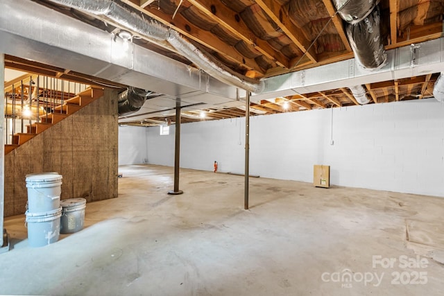 520 Hickory Ave, Hudson, NC 28638 - unfinished below grade area featuring stairs