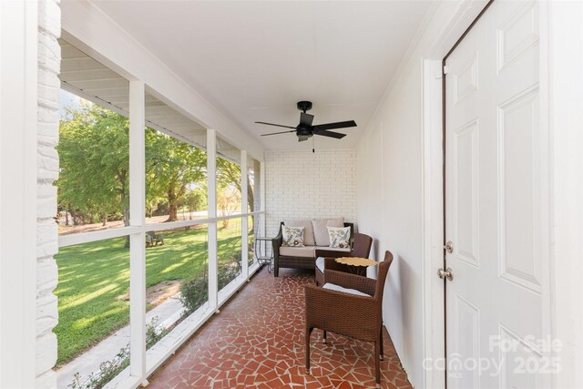 1041 Brawley School Rd, Mooresville, NC 28117 - sunroom / solarium featuring ceiling fan