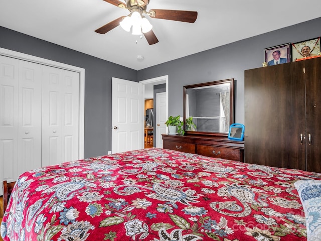2301 Saratoga Run, Morganton, NC 28655 - bedroom with ceiling fan and a closet