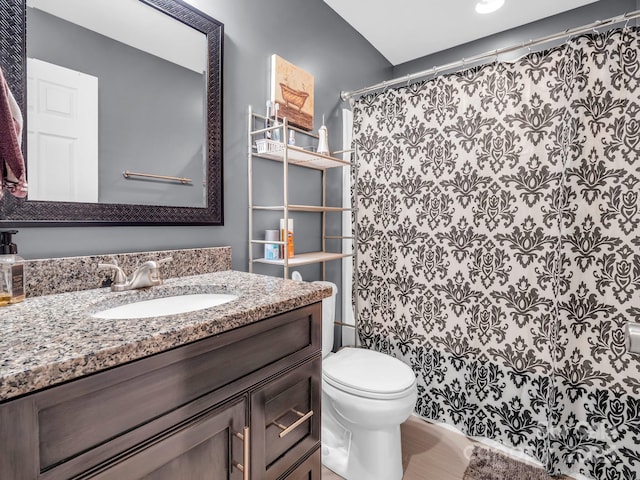 2301 Saratoga Run, Morganton, NC 28655 - bathroom featuring vanity, toilet, and a shower with curtain