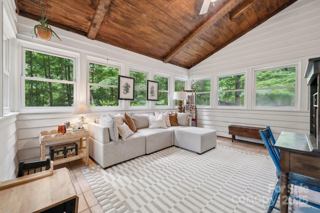 2507 Connemara Dr, Matthews, NC 28105 - sunroom / solarium featuring tile patterned flooring and wood ceiling