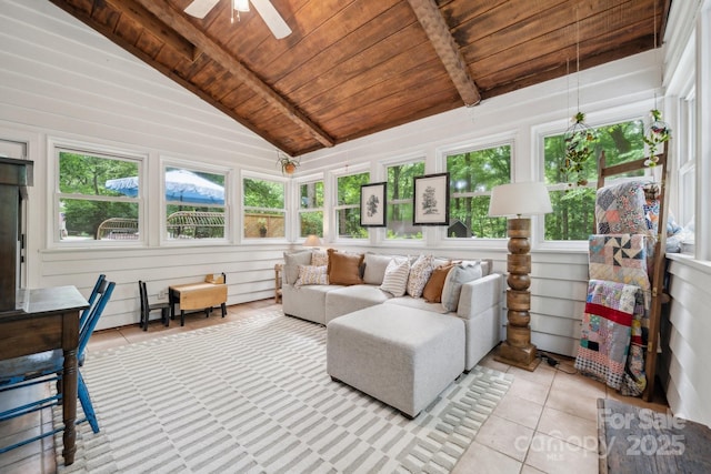2507 Connemara Dr, Matthews, NC 28105 - sunroom / solarium featuring wooden ceiling and tile patterned floors