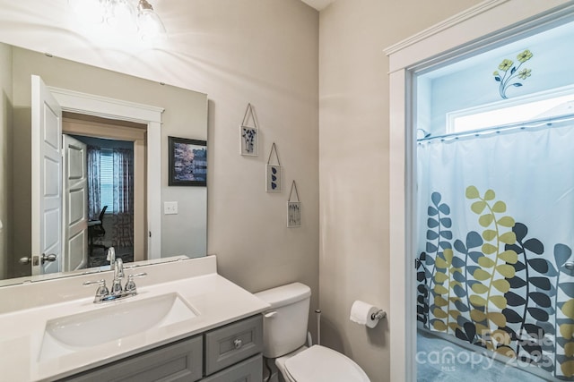 2112 Balting Glass Dr, Indian Trail, NC 28079 - full bathroom with vanity, toilet, and a shower with curtain
