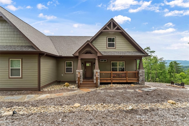 552 High Trail Dr, Nebo, NC 28761 - craftsman-style house featuring a shingled roof and covered porch