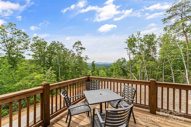 552 High Trail Dr, Nebo, NC 28761 - wooden deck with outdoor dining area