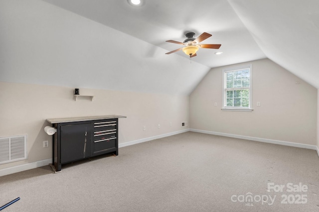 5362 Beacon Ridge Dr, Granite Falls, NC 28630 - additional living space with lofted ceiling, light colored carpet, ceiling fan, recessed lighting, and baseboards