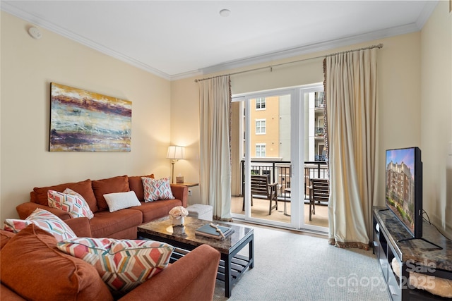 4620 Piedmont Row Dr Unit 308, Charlotte, NC 28210 - living room with ornamental molding and carpet