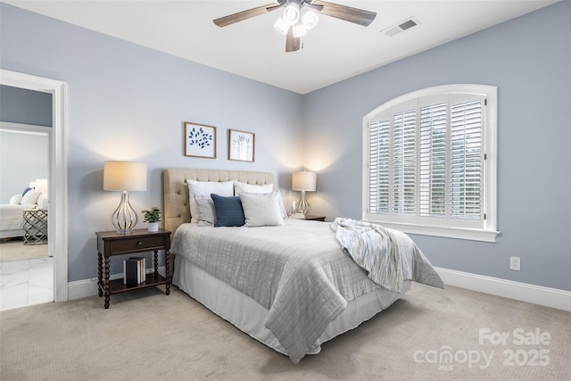 9219 Whispering Wind Dr, Charlotte, NC 28277 - bedroom with baseboards, carpet floors, and ceiling fan