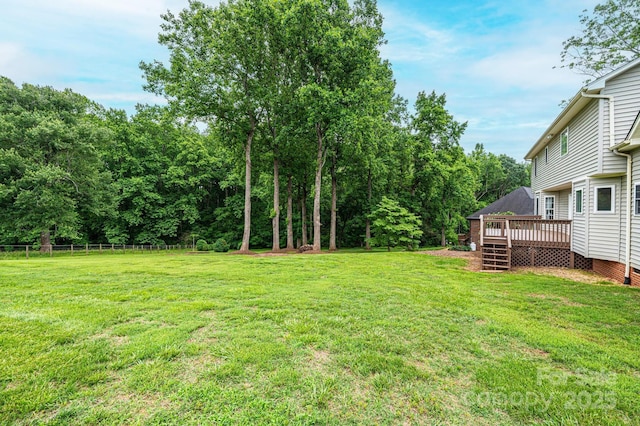 2728 Touchstone Cir, Newton, NC 28658 - view of yard featuring a wooden deck