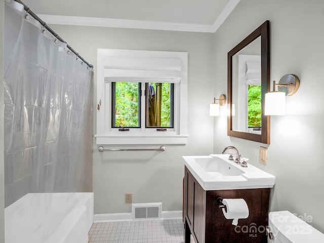 185 Greenstoke Loop, Tryon, NC 28782 - bathroom with vanity, ornamental molding, baseboards, toilet, and tile patterned floors