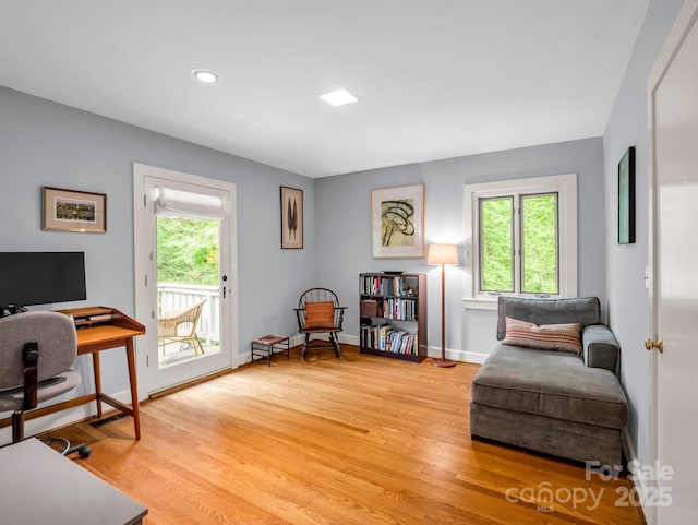 185 Greenstoke Loop, Tryon, NC 28782 - office area with light wood-style floors, baseboards, and recessed lighting