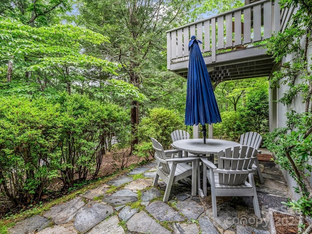 185 Greenstoke Loop, Tryon, NC 28782 - view of patio featuring outdoor dining space