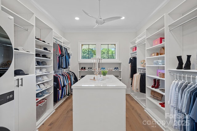 1405 Waxhaw Marvin Rd, Waxhaw, NC 28173 - walk in closet with light wood-style floors and a ceiling fan