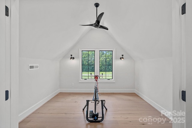 1405 Waxhaw Marvin Rd, Waxhaw, NC 28173 - additional living space featuring wood finished floors, baseboards, ceiling fan, and lofted ceiling