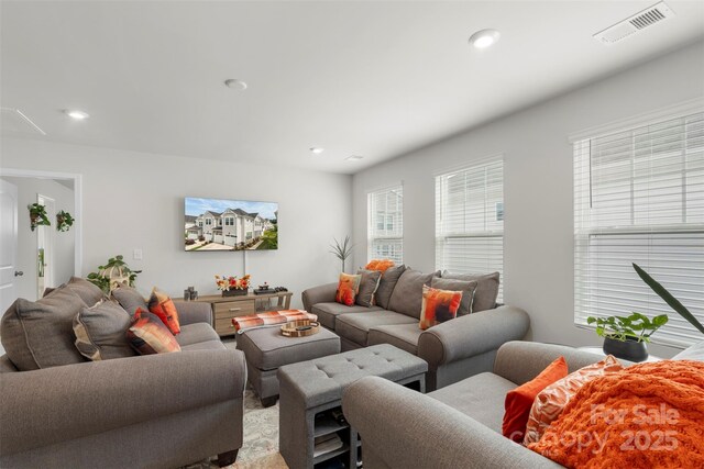 13327 Savaine St, Charlotte, NC 28278 - living room featuring recessed lighting