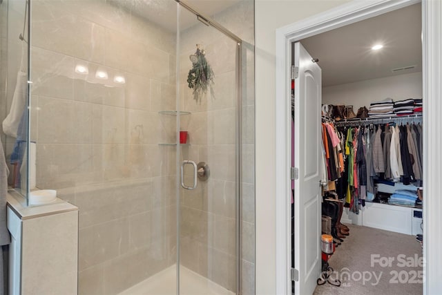 13327 Savaine St, Charlotte, NC 28278 - full bathroom with a shower stall and a walk in closet