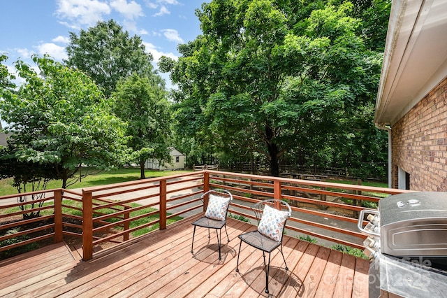 418 Melody Ln, Shelby, NC 28152 - wooden deck featuring a grill