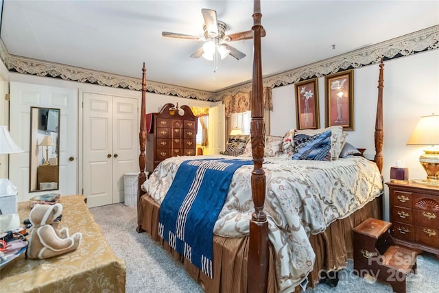 1104 Colony Ct, Gastonia, NC 28056 - bedroom with carpet and a ceiling fan