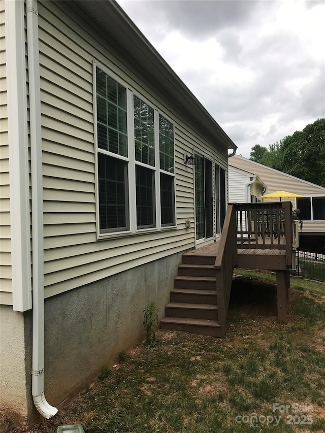 19157 Mallard Dr, Fort Mill, SC 29707 - view of side of home featuring a wooden deck