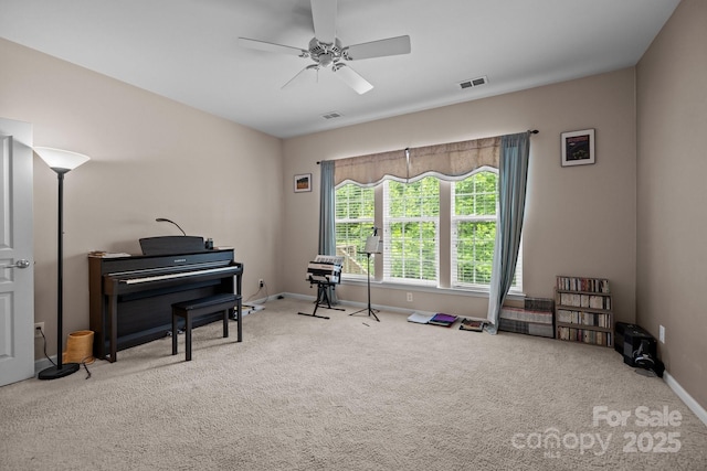 19157 Mallard Dr, Fort Mill, SC 29707 - miscellaneous room with carpet, a ceiling fan, and baseboards