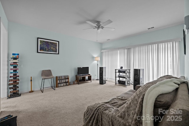 19157 Mallard Dr, Fort Mill, SC 29707 - carpeted living room featuring a ceiling fan and baseboards