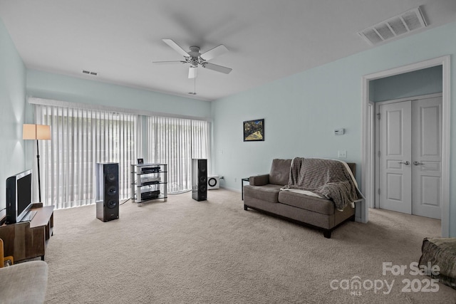 19157 Mallard Dr, Fort Mill, SC 29707 - living area with ceiling fan and carpet