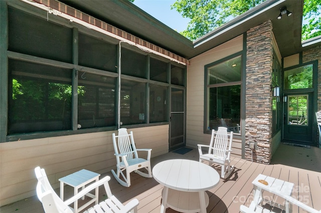 145 Old Still Rd, Maggie Valley, NC 28751 - view of wooden deck