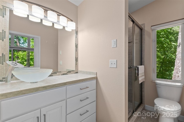145 Old Still Rd, Maggie Valley, NC 28751 - full bathroom featuring vanity, a shower stall, and toilet