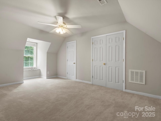 1010 Arabian Farm Rd, Clover, SC 29710 - additional living space with vaulted ceiling, ceiling fan, carpet flooring, and baseboards